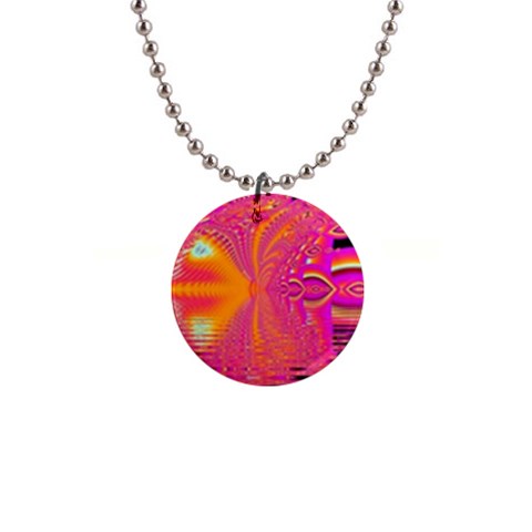 Magenta Boardwalk Carnival, Abstract Ocean Shimmer Button Necklace from ArtsNow.com Front