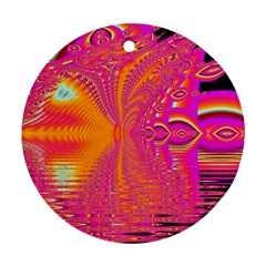 Magenta Boardwalk Carnival, Abstract Ocean Shimmer Round Ornament (Two Sides) from ArtsNow.com Front