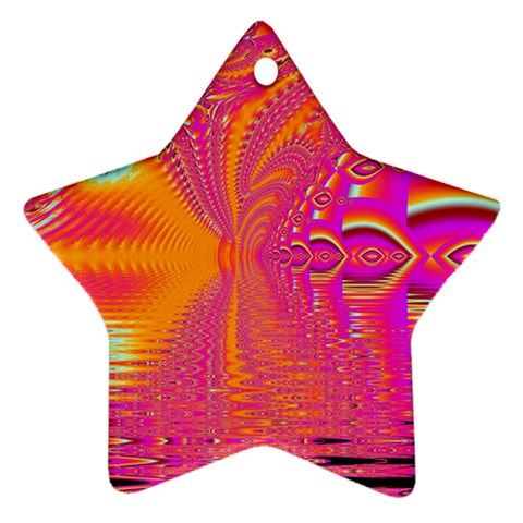 Magenta Boardwalk Carnival, Abstract Ocean Shimmer Star Ornament (Two Sides) from ArtsNow.com Back