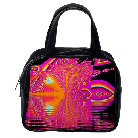 Magenta Boardwalk Carnival, Abstract Ocean Shimmer Classic Handbag (One Side) from ArtsNow.com Front