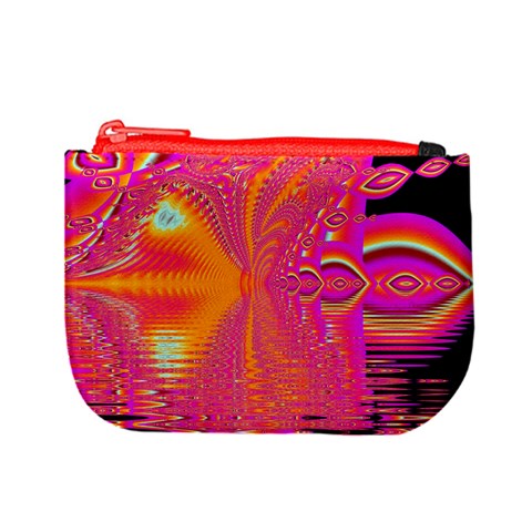 Magenta Boardwalk Carnival, Abstract Ocean Shimmer Coin Change Purse from ArtsNow.com Front