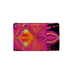 Magenta Boardwalk Carnival, Abstract Ocean Shimmer Cosmetic Bag (Small) from ArtsNow.com Front