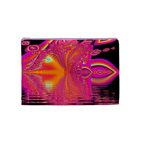 Magenta Boardwalk Carnival, Abstract Ocean Shimmer Cosmetic Bag (Medium) from ArtsNow.com Front