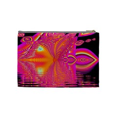 Magenta Boardwalk Carnival, Abstract Ocean Shimmer Cosmetic Bag (Medium) from ArtsNow.com Back