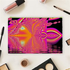 Magenta Boardwalk Carnival, Abstract Ocean Shimmer Cosmetic Bag (Large) from ArtsNow.com Front