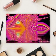 Magenta Boardwalk Carnival, Abstract Ocean Shimmer Cosmetic Bag (Large) from ArtsNow.com Back