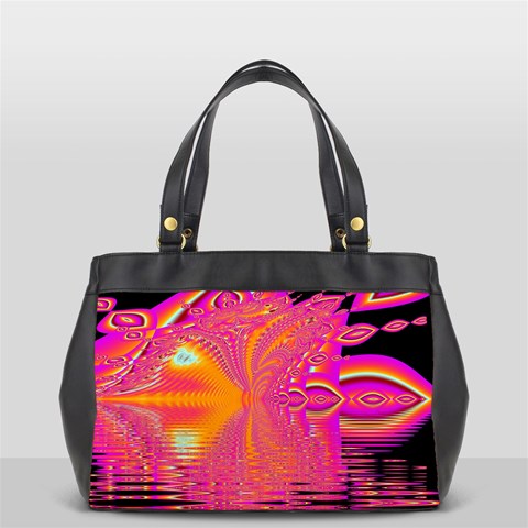 Magenta Boardwalk Carnival, Abstract Ocean Shimmer Oversize Office Handbag (One Side) from ArtsNow.com Front