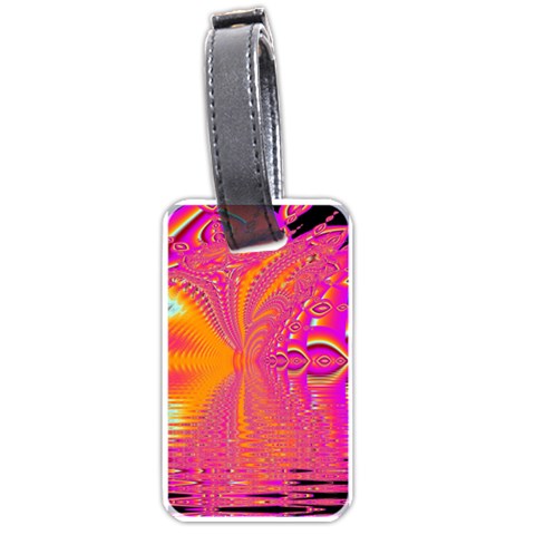 Magenta Boardwalk Carnival, Abstract Ocean Shimmer Luggage Tag (One Side) from ArtsNow.com Front