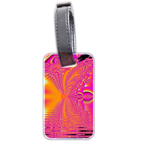 Magenta Boardwalk Carnival, Abstract Ocean Shimmer Luggage Tag (Two Sides) from ArtsNow.com Front