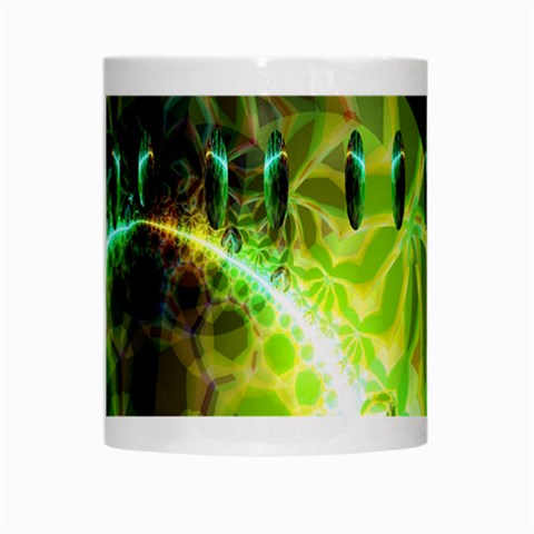 Dawn Of Time, Abstract Lime & Gold Emerge White Coffee Mug from ArtsNow.com Center