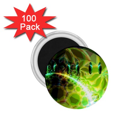 Dawn Of Time, Abstract Lime & Gold Emerge 1.75  Button Magnet (100 pack) from ArtsNow.com Front