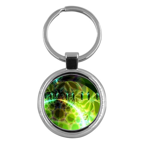 Dawn Of Time, Abstract Lime & Gold Emerge Key Chain (Round) from ArtsNow.com Front