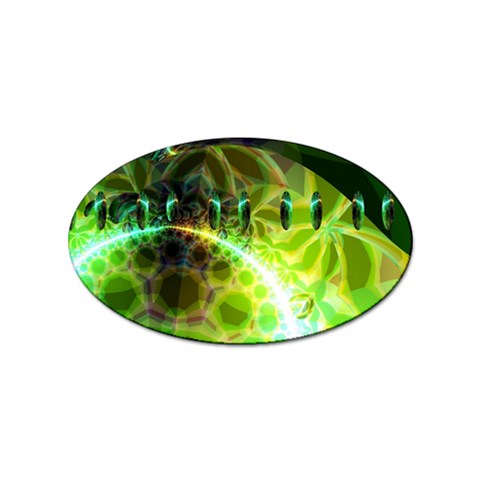 Dawn Of Time, Abstract Lime & Gold Emerge Sticker 100 Pack (Oval) from ArtsNow.com Front