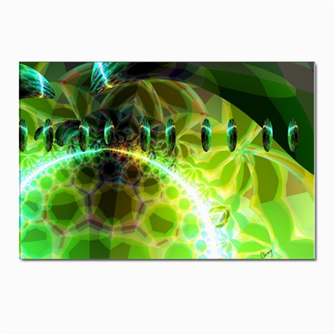 Dawn Of Time, Abstract Lime & Gold Emerge Postcard 4 x 6  (10 Pack) from ArtsNow.com Front