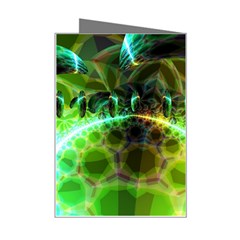 Dawn Of Time, Abstract Lime & Gold Emerge Mini Greeting Card from ArtsNow.com Right