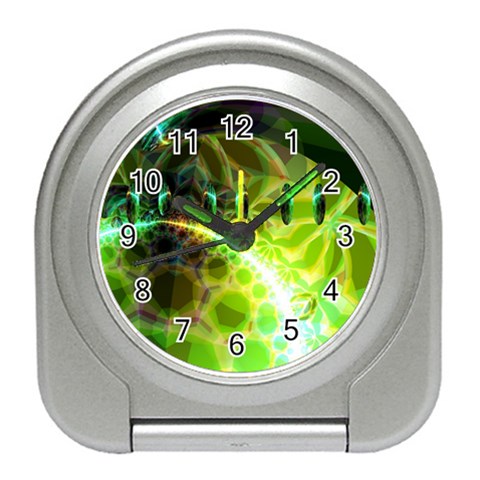 Dawn Of Time, Abstract Lime & Gold Emerge Desk Alarm Clock from ArtsNow.com Front