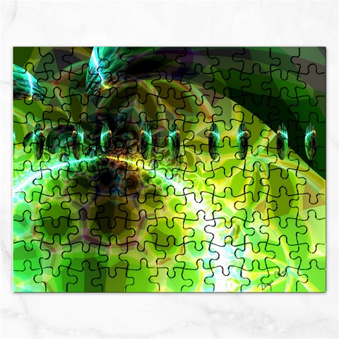 Dawn Of Time, Abstract Lime & Gold Emerge Jigsaw Puzzle (Rectangle) from ArtsNow.com Front