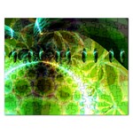 Dawn Of Time, Abstract Lime & Gold Emerge Jigsaw Puzzle (Rectangle)