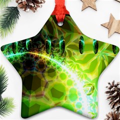 Dawn Of Time, Abstract Lime & Gold Emerge Star Ornament (Two Sides) from ArtsNow.com Back