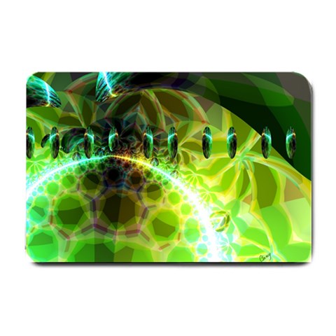 Dawn Of Time, Abstract Lime & Gold Emerge Small Door Mat from ArtsNow.com 24 x16  Door Mat