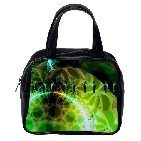 Dawn Of Time, Abstract Lime & Gold Emerge Classic Handbag (One Side) from ArtsNow.com Front