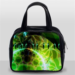 Dawn Of Time, Abstract Lime & Gold Emerge Classic Handbag (Two Sides) from ArtsNow.com Front