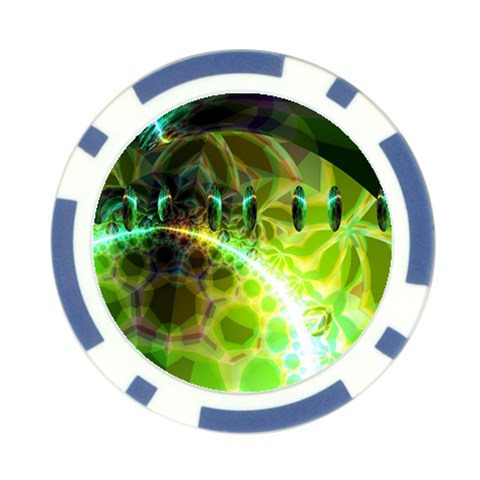 Dawn Of Time, Abstract Lime & Gold Emerge Poker Chip (10 Pack) from ArtsNow.com Front