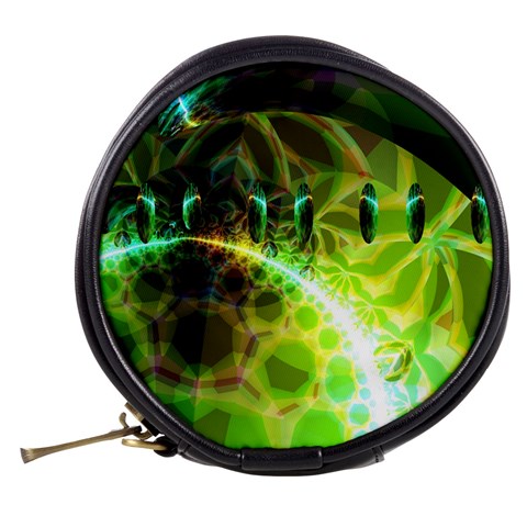 Dawn Of Time, Abstract Lime & Gold Emerge Mini Makeup Case from ArtsNow.com Back