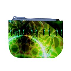 Dawn Of Time, Abstract Lime & Gold Emerge Coin Change Purse from ArtsNow.com Front