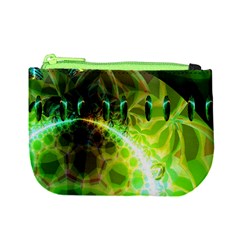 Dawn Of Time, Abstract Lime & Gold Emerge Coin Change Purse from ArtsNow.com Front