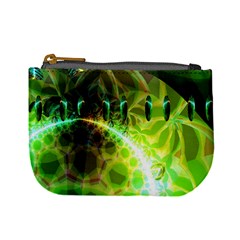 Dawn Of Time, Abstract Lime & Gold Emerge Coin Change Purse from ArtsNow.com Front