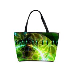 Dawn Of Time, Abstract Lime & Gold Emerge Large Shoulder Bag from ArtsNow.com Front