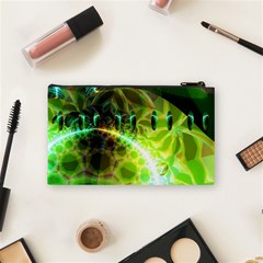 Dawn Of Time, Abstract Lime & Gold Emerge Cosmetic Bag (Small) from ArtsNow.com Back