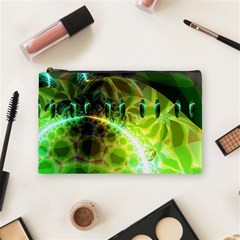 Dawn Of Time, Abstract Lime & Gold Emerge Cosmetic Bag (Medium) from ArtsNow.com Front