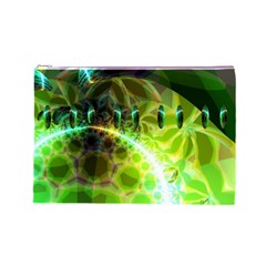 Dawn Of Time, Abstract Lime & Gold Emerge Cosmetic Bag (Large) from ArtsNow.com Front