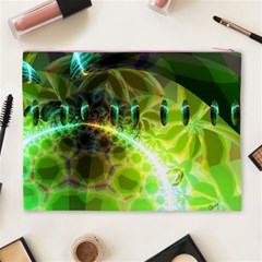 Dawn Of Time, Abstract Lime & Gold Emerge Cosmetic Bag (XL) from ArtsNow.com Back