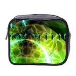 Dawn Of Time, Abstract Lime & Gold Emerge Mini Travel Toiletry Bag (Two Sides)