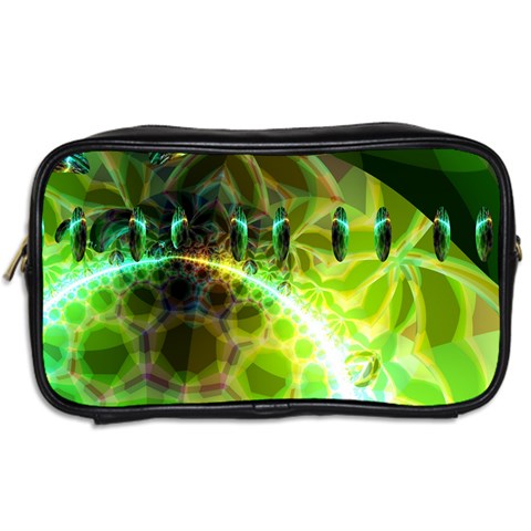 Dawn Of Time, Abstract Lime & Gold Emerge Travel Toiletry Bag (Two Sides) from ArtsNow.com Back