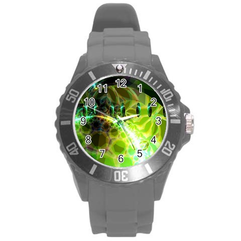 Dawn Of Time, Abstract Lime & Gold Emerge Plastic Sport Watch (Large) from ArtsNow.com Front