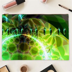 Dawn Of Time, Abstract Lime & Gold Emerge Cosmetic Bag (XXL) from ArtsNow.com Front