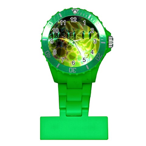 Dawn Of Time, Abstract Lime & Gold Emerge Nurses Watch from ArtsNow.com Front