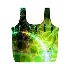 Dawn Of Time, Abstract Lime & Gold Emerge Reusable Bag (M) from ArtsNow.com Back