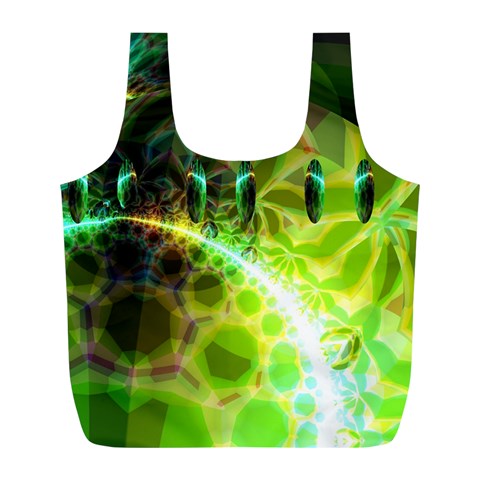 Dawn Of Time, Abstract Lime & Gold Emerge Reusable Bag (L) from ArtsNow.com Back