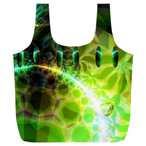 Dawn Of Time, Abstract Lime & Gold Emerge Reusable Bag (XL) from ArtsNow.com Front