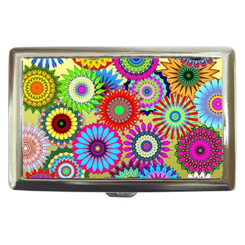 Psychedelic Flowers Cigarette Money Case from ArtsNow.com Front