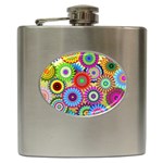 Psychedelic Flowers Hip Flask