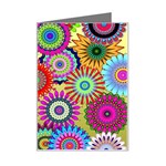 Psychedelic Flowers Mini Greeting Card