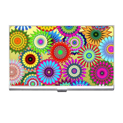 Psychedelic Flowers Business Card Holder from ArtsNow.com Front