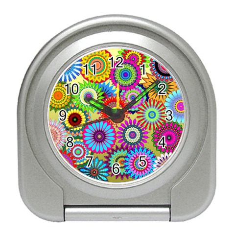 Psychedelic Flowers Desk Alarm Clock from ArtsNow.com Front