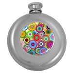 Psychedelic Flowers Hip Flask (Round)